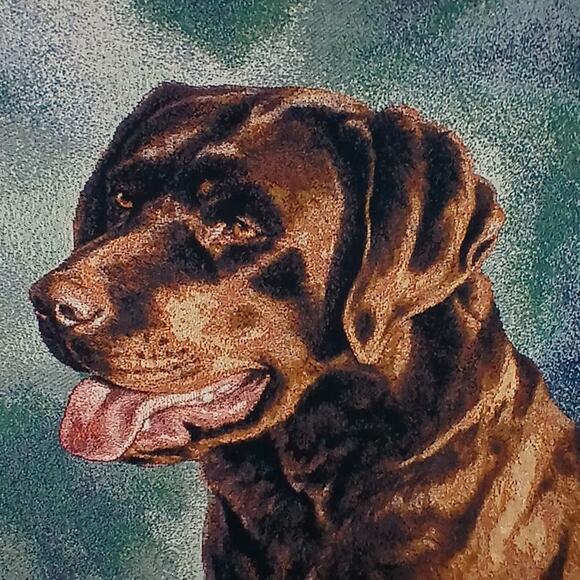 The Manual Woodworkers & Weavers VTG Chocolate Lab Tapestry Jacquard Blanket NWT - Picture 2 of 7